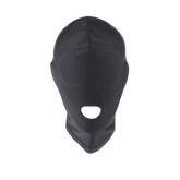 Love In Leather Lycra BDSM Hood With Mouth Opening - - Bondage Hoods